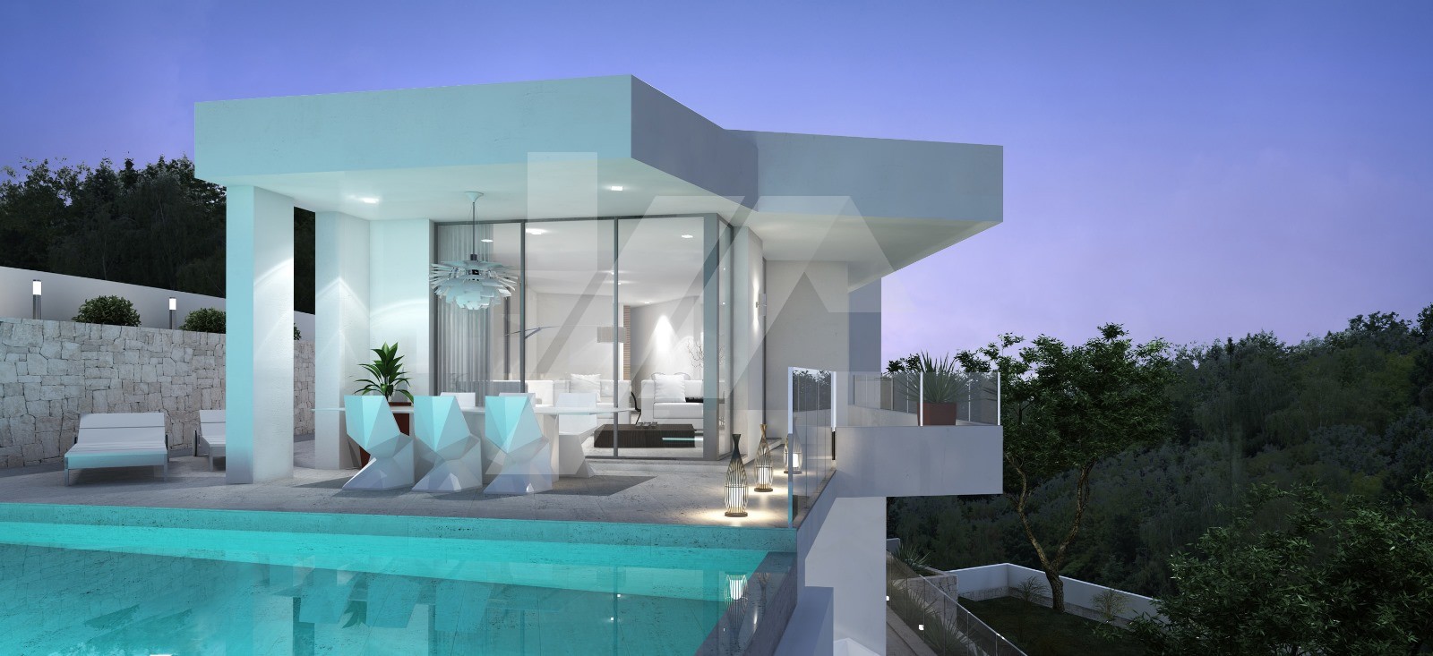 Neubauvilla zum Verkauf in Moraira, mit privatem Pool.