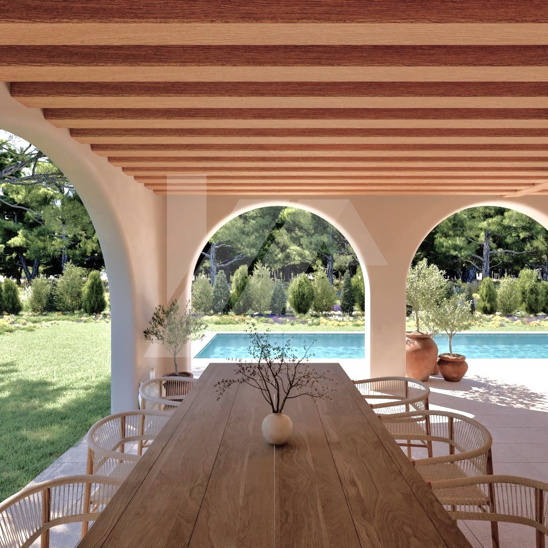 Villa im ibizenkischen Stil zu verkaufen in Moraira, Costa Blanca.