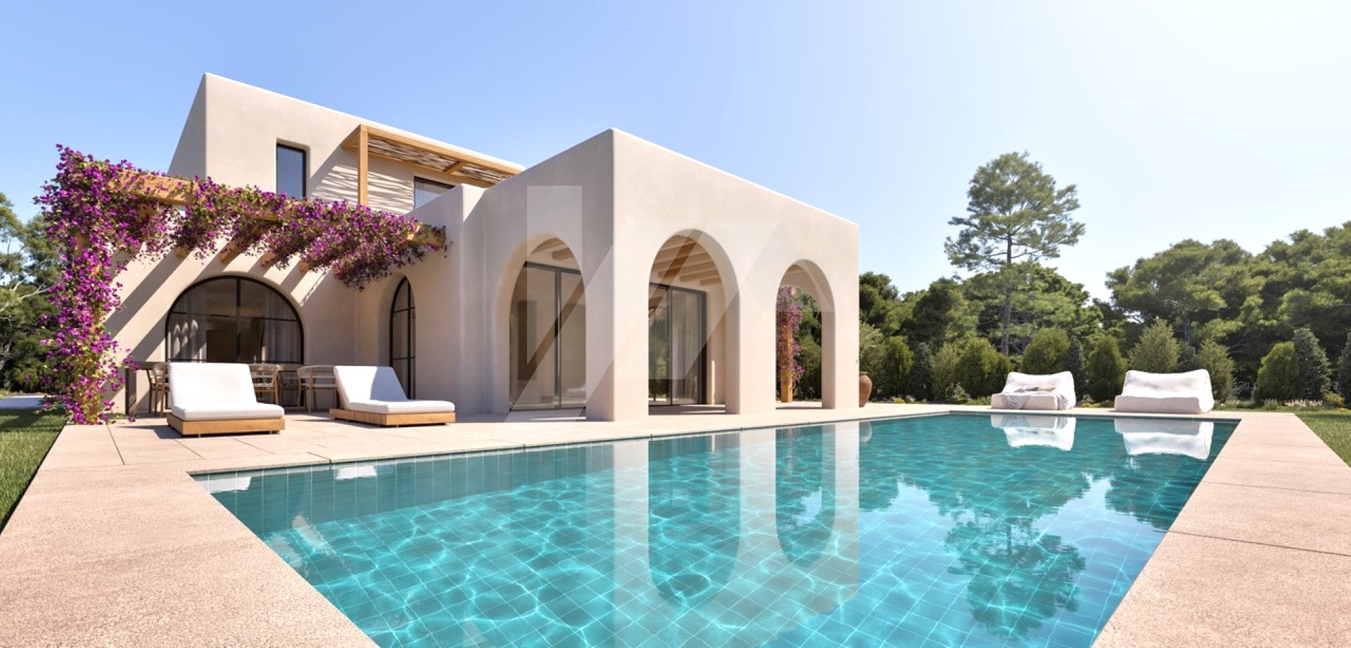 Villa im ibizenkischen Stil zu verkaufen in Moraira, Costa Blanca.