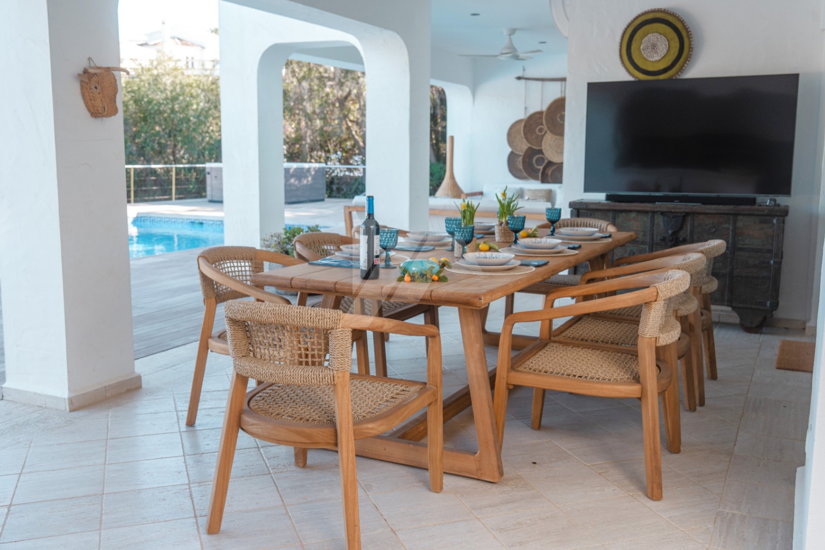 Villa im ibizenkischen Stil zu verkaufen in Moraira, Costa Blanca.