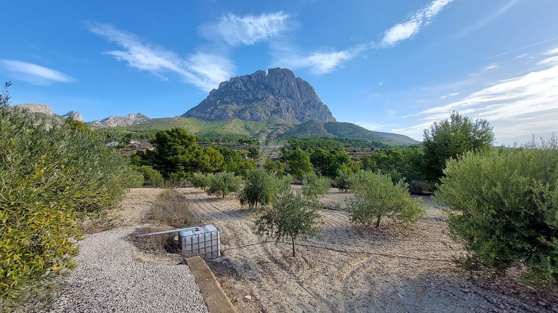 Finca rústica en venta con vistas al mar y a la montaña en Finestrat, Costa Blanca.