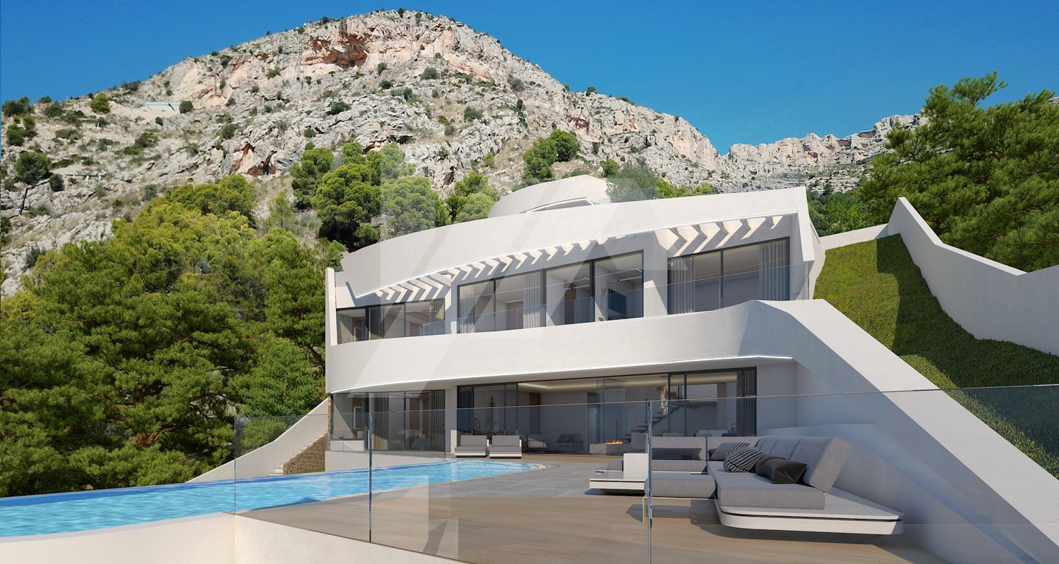 Modernes Villa-Chalet zu verkaufen in Altea Hills mit 4 Schlafzimmern und Infinity-Pool