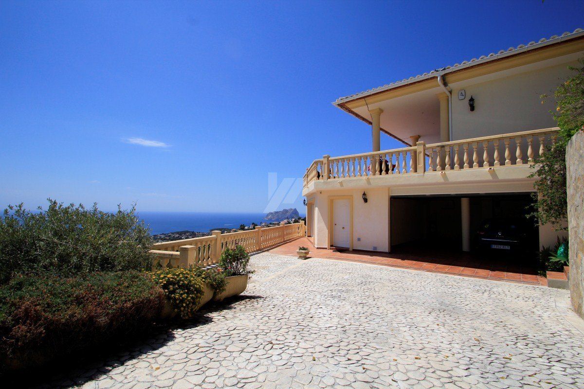 Panorama-Blick auf das Meer Villa zu verkaufen in Teulda-Moraira, Costa Blanca.