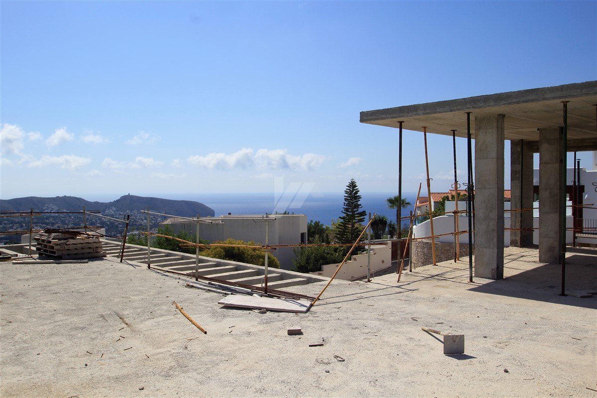 Neubau zum Verkauf in Moraira, Blick auf das Meer.